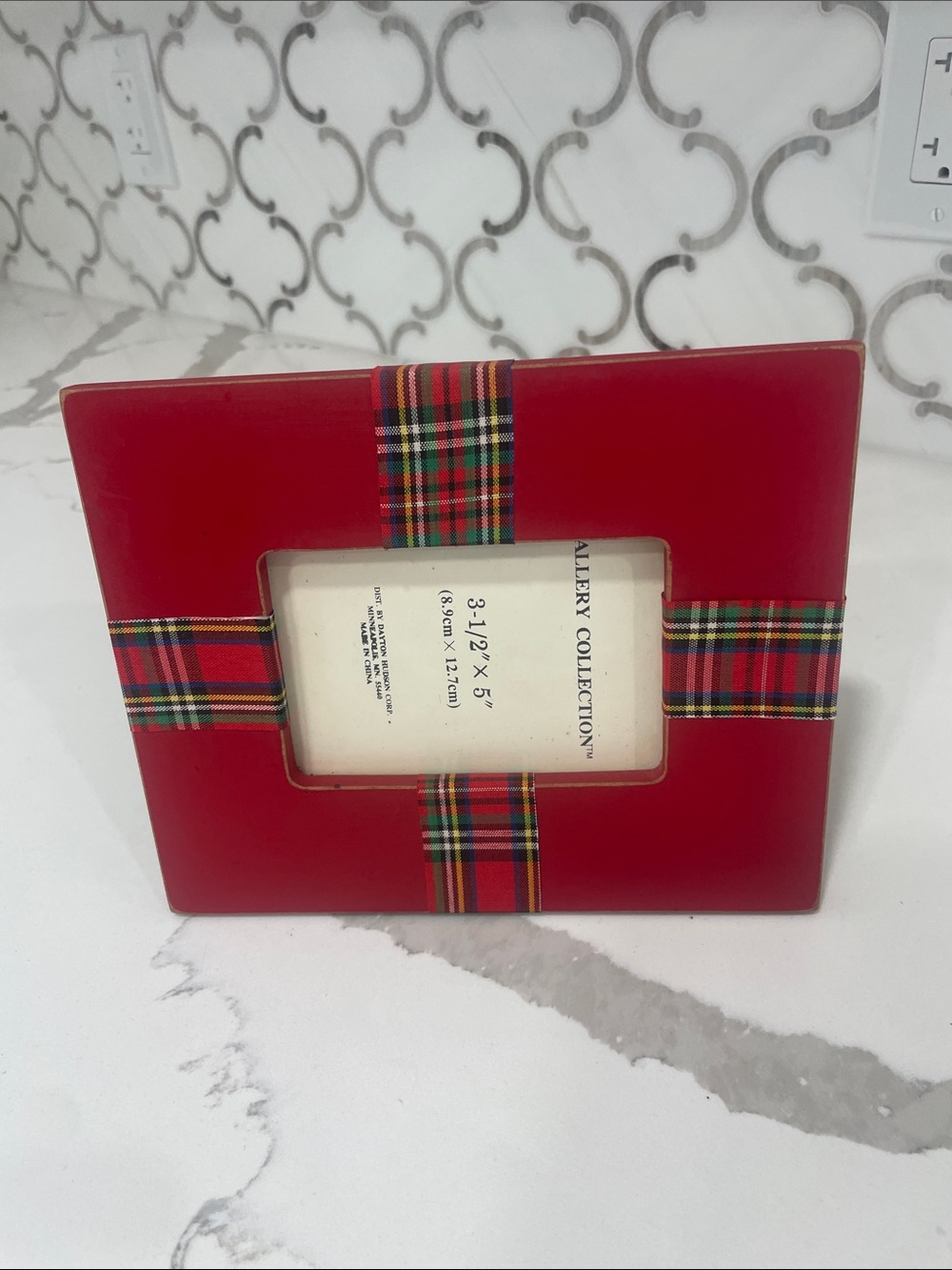 Red Plaid Accent Picture Frame